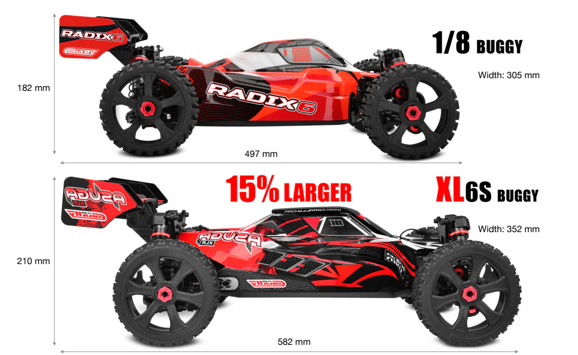 Asuga XLR 6S RTR Racing Buggy - Red, Large Scale view 2