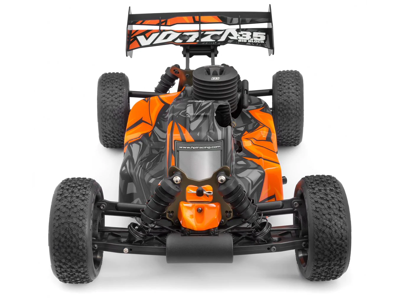 HPI Racing - Vorza 3.5 Buggy, 1/8 Scale 4WD RTR Big Block Nitro w/ 2.4GHz Radio System, Orange view 3