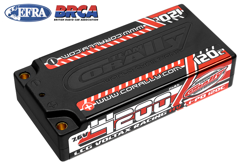 4200mAh 7.6v 2S 120C Voltax LCG Shorty Hardcase Lipo Battery - 4mm Bullets