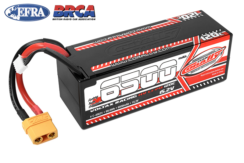 6500mAh 15.2v 4S 120C Voltax Hardcase Lipo Battery with Hardwired XT90 Connector