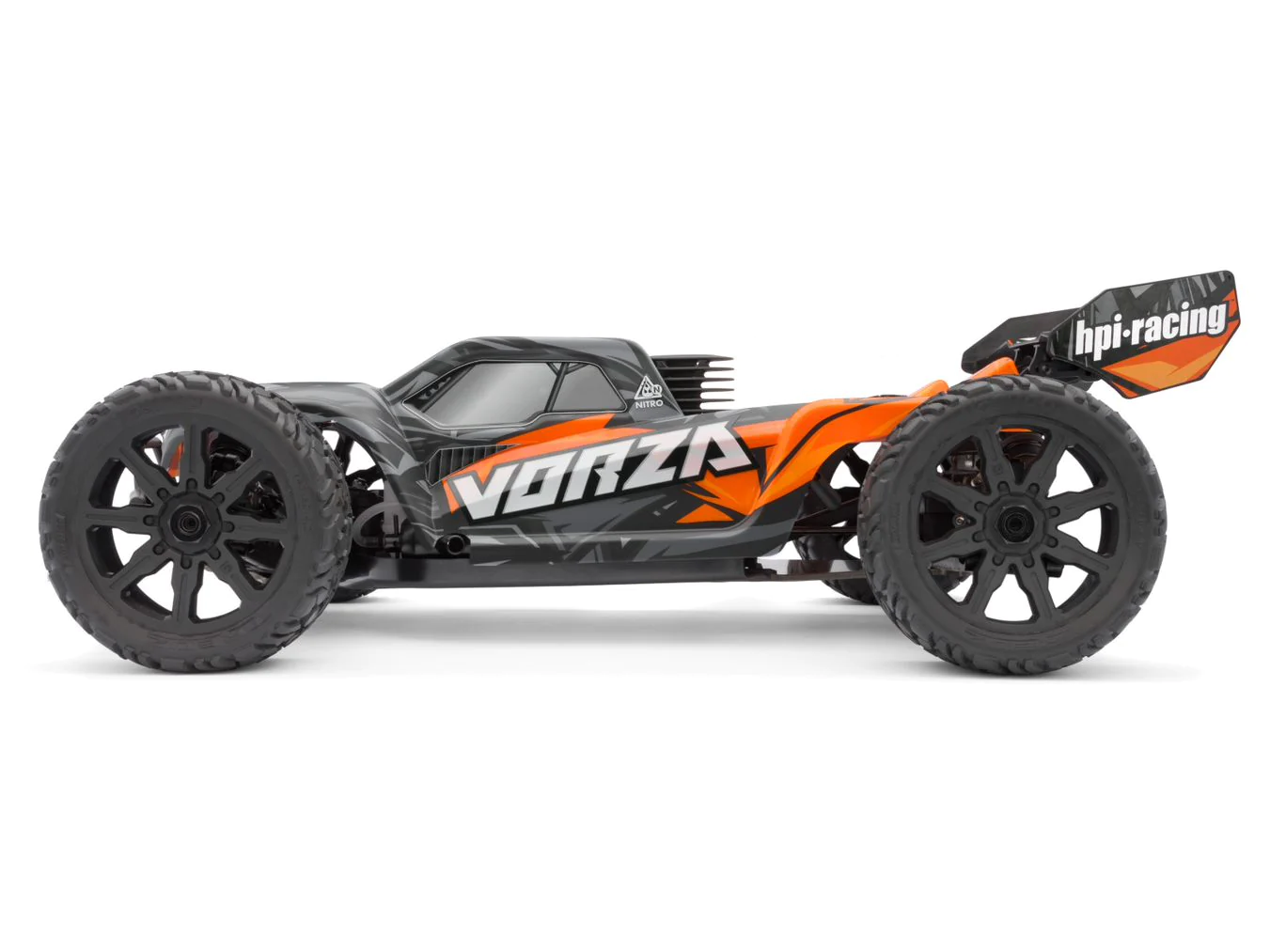 HPI Racing - Vorza 4.6 Big Block Nitro Truggy RTR, 1/8 Scale 4WD, w/ 2.4Ghz Radio System, Orange view 4