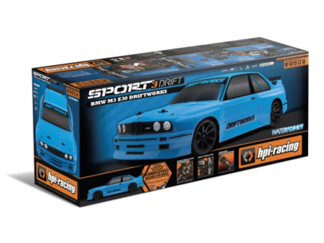 HPI Racing - RS4 Sport 3 BMW E30 Driftworks, 1/10 4WD RTR with 2.4GHz Radio System, Battery, and Charger view 5