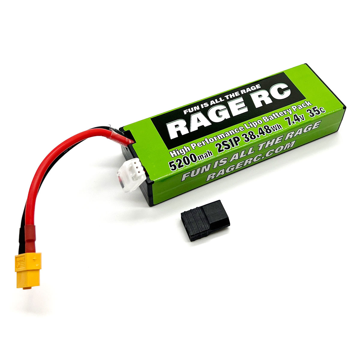 5200mAh 2S 7.4V 35C Hard Case LiPo Battery with XT60 Connector &amp; TRX Adapter